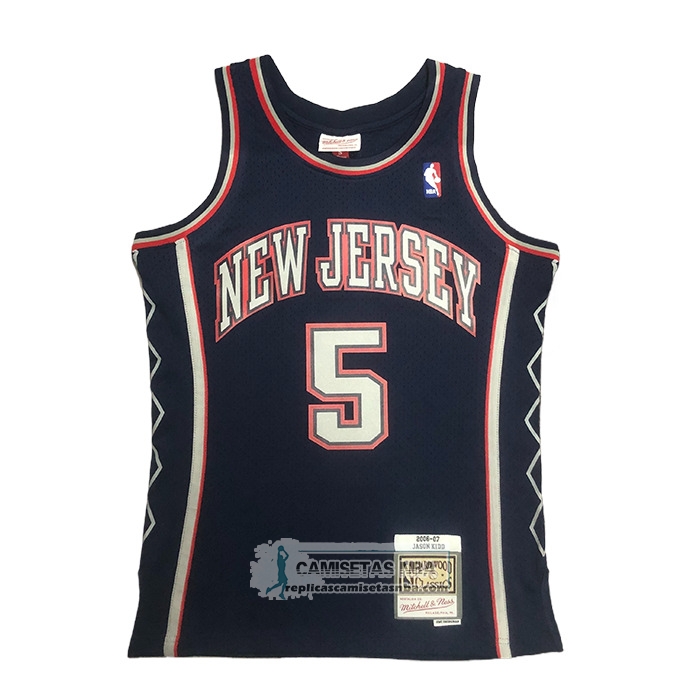 Camiseta Brooklyn Nets Jason Kidd NO 5 Mitchell & Ness 2006-07 Azul